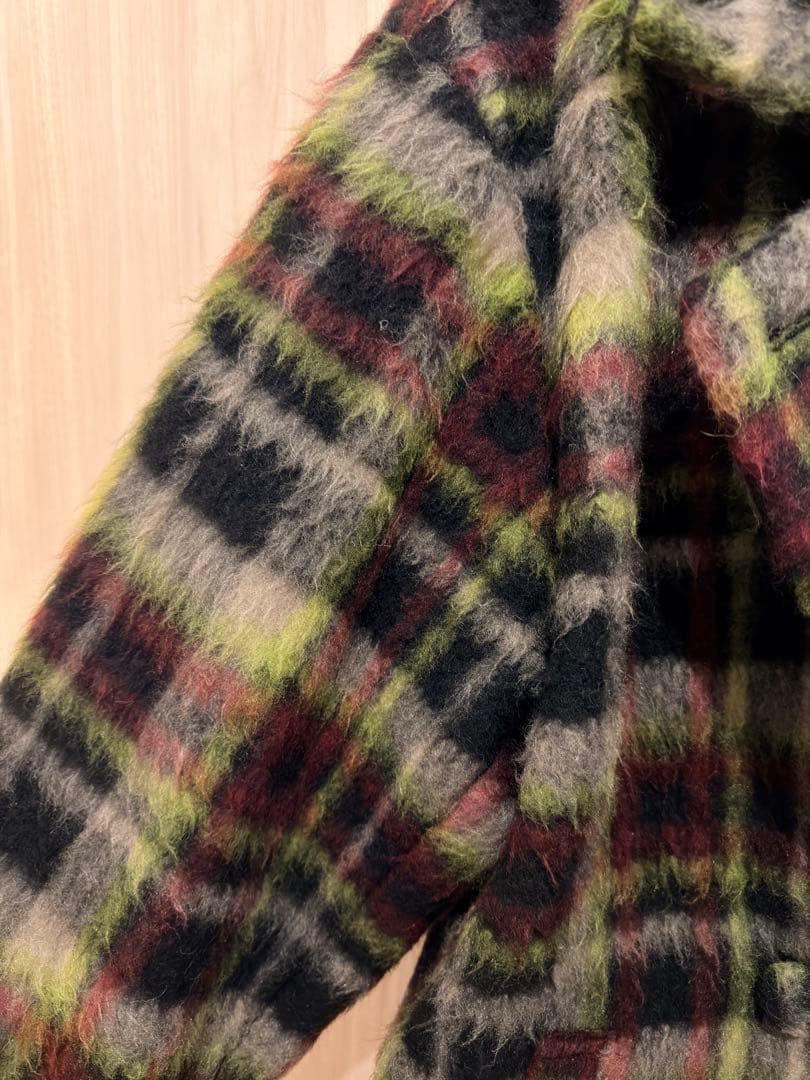 ジャケット・アウター AMERI ADORABLE SHAGGY CHECK COAT M