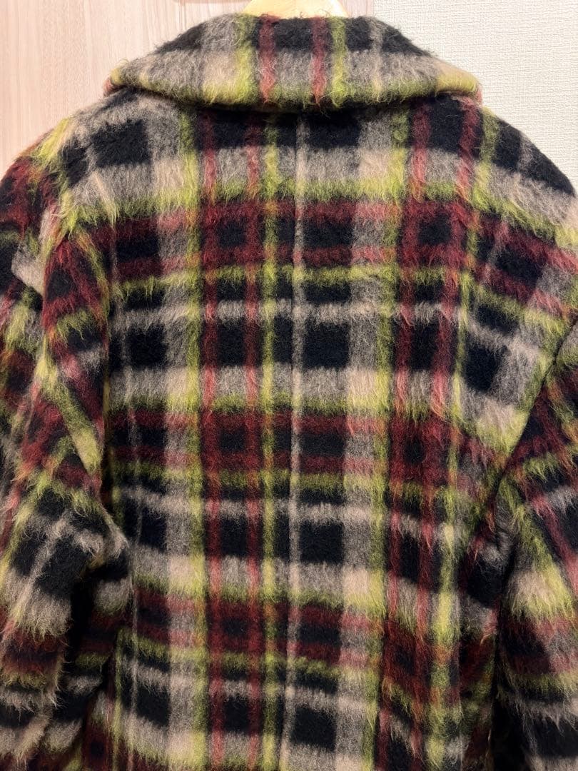 ジャケット・アウター AMERI ADORABLE SHAGGY CHECK COAT M