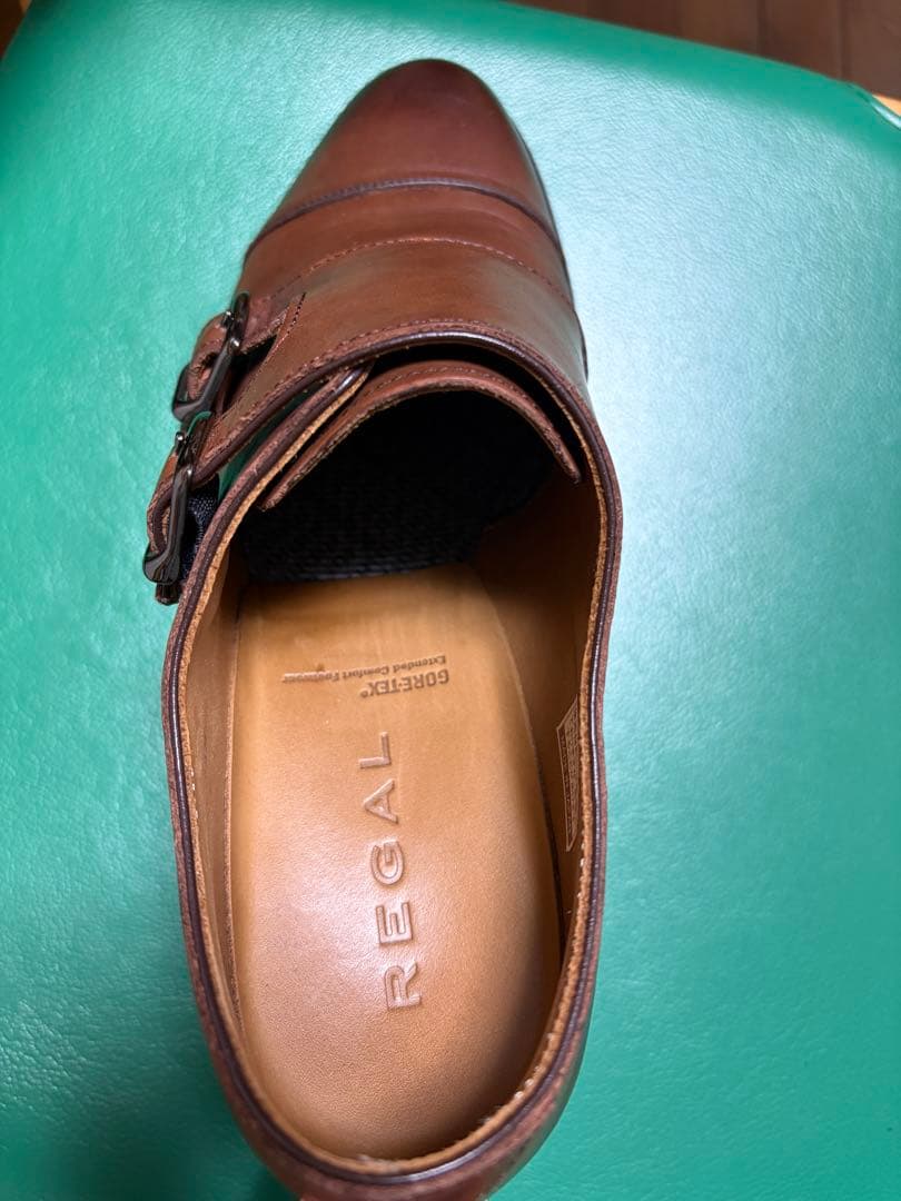 美品　REGALリーガル 本革 茶色 ダブルモンクストラップ 25.5cm