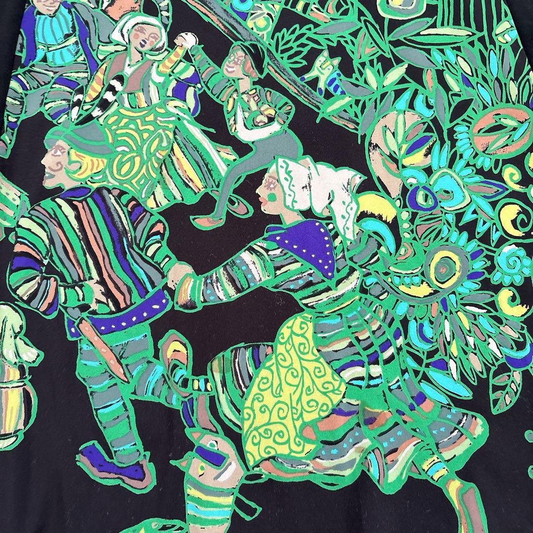 極美品✨TOKUKO 1er VOL 絵画 切り替え フレア チュニック アート