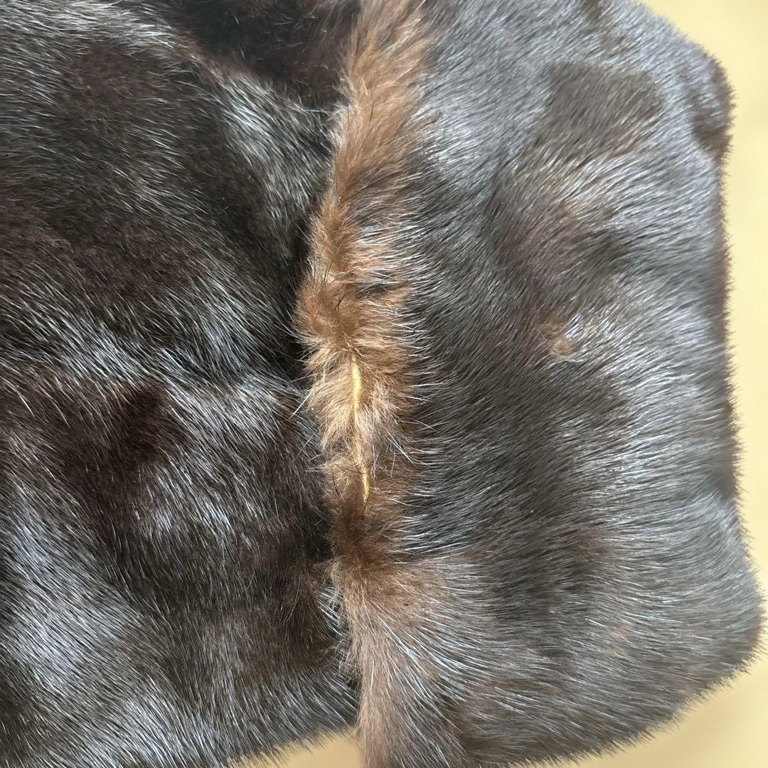 高級 EMBA エンバ ミンクファーコート リアルファー ダークブラウン F