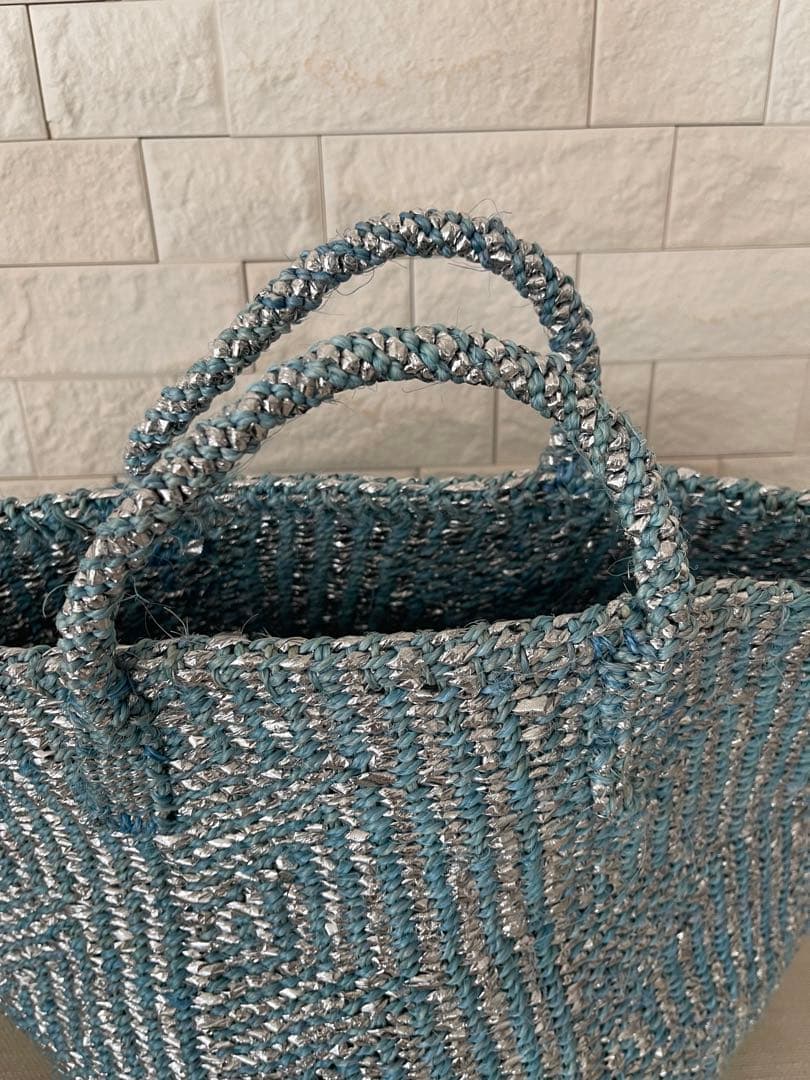 アーバンリサーチ　かぐれ　アフリカンスクエア　プラスチックサイザルバッグ