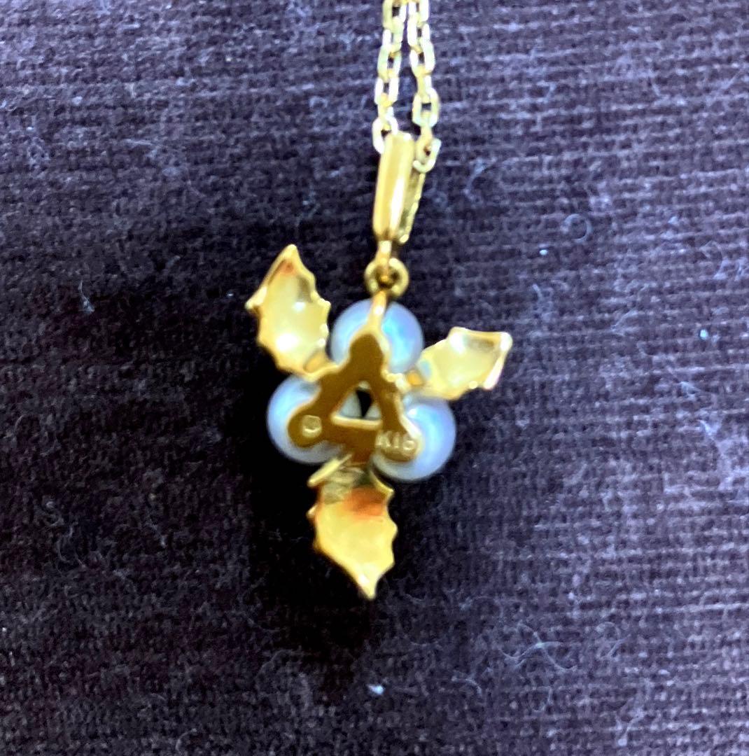 再出品【美品】ミキモト パールネックレス K18イエローゴールド