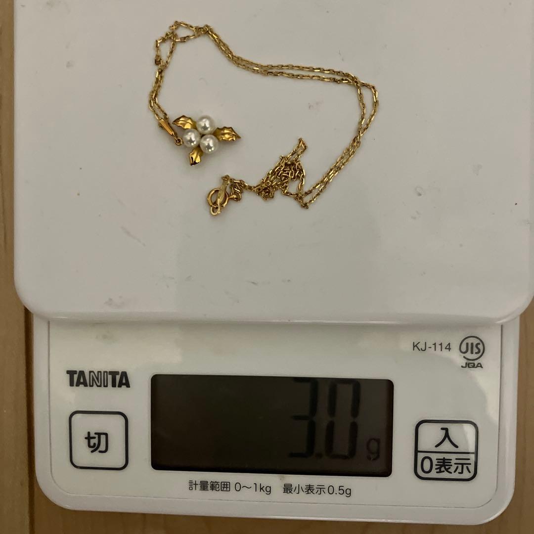再出品【美品】ミキモト パールネックレス K18イエローゴールド