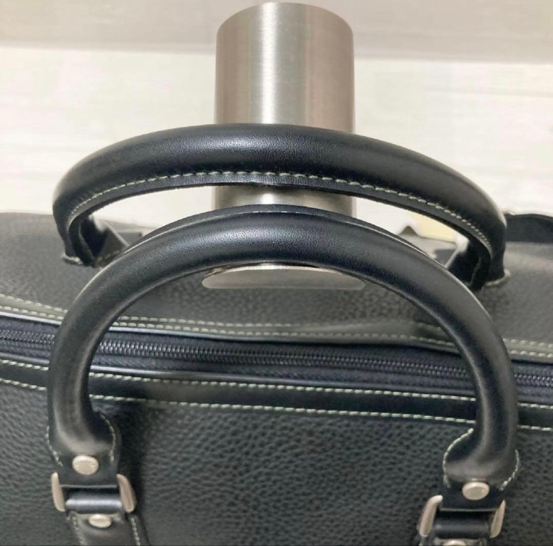 【新品】✨ピエール カルダン✨ボストンバッグ シボ革 ブラック 黒 2way