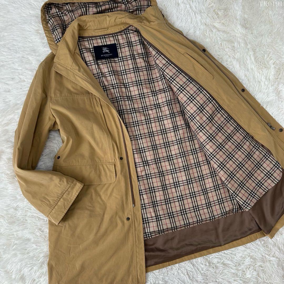 【美品/LL】バーバリーロンドン モッズコート ライナー付 フード ベージュ