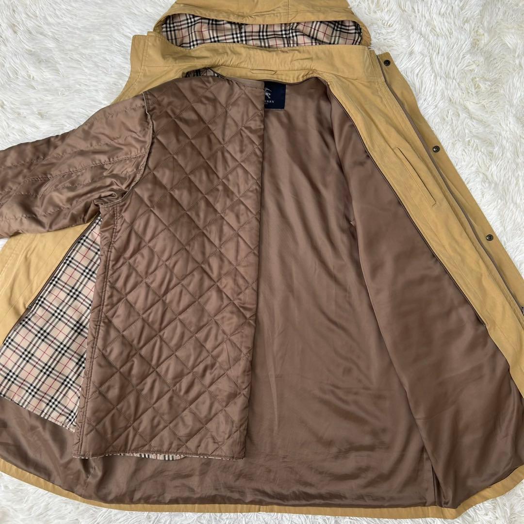 【美品/LL】バーバリーロンドン モッズコート ライナー付 フード ベージュ