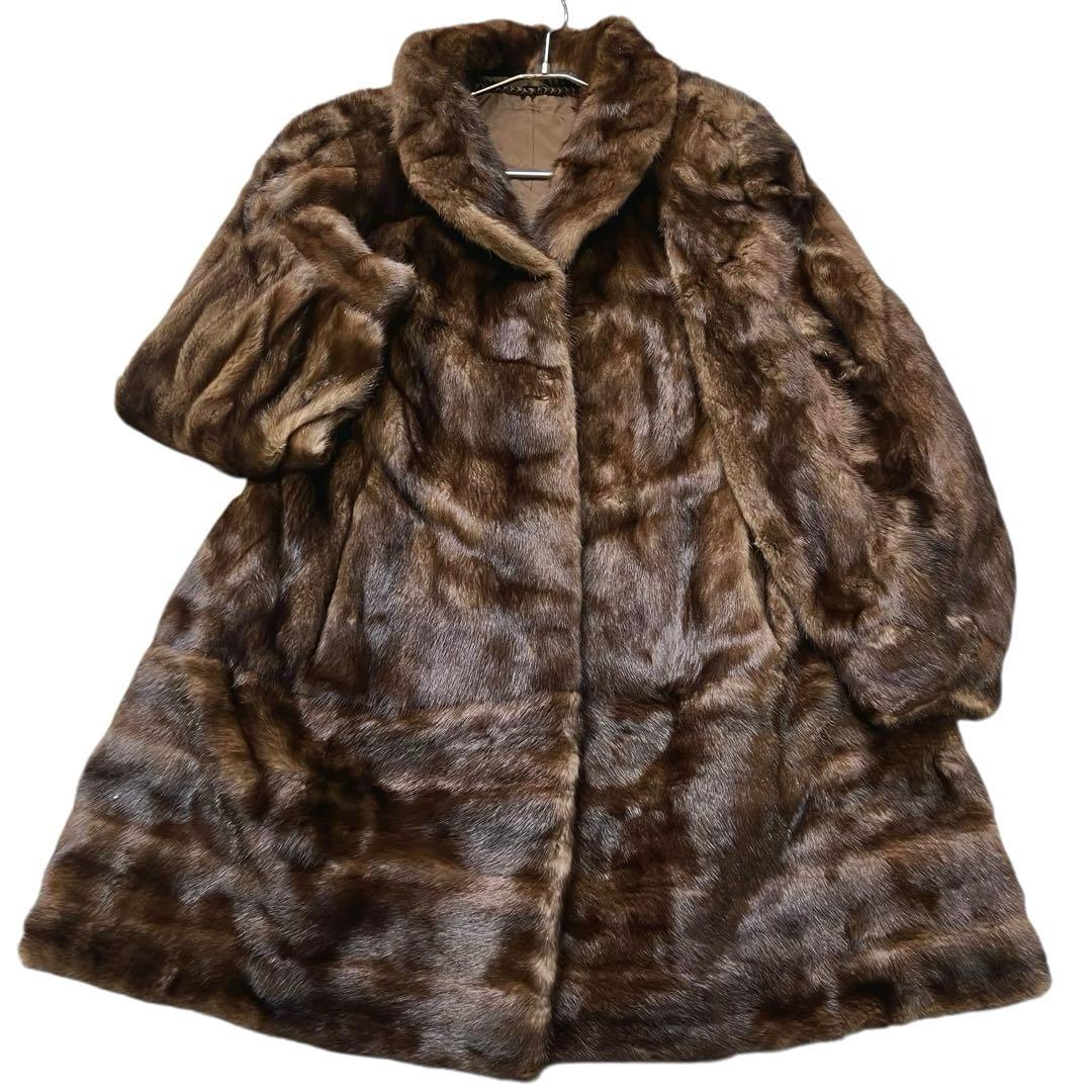 裾周り170cm サガミンクロイヤル 激レア デミバフミンク ファーコート XL