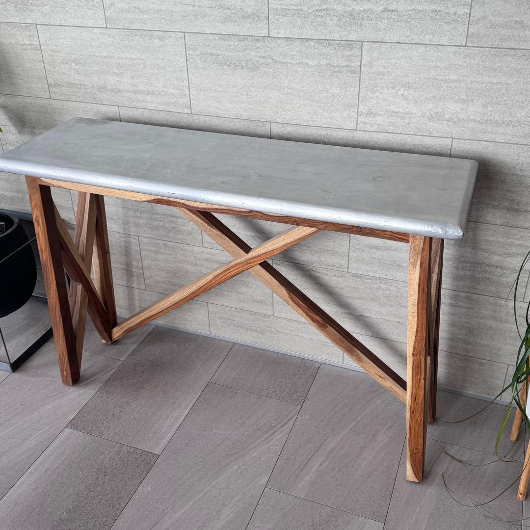 WTWマーベリックス◆コンソールテーブル机デスク◆アルミ木製天然ウッド