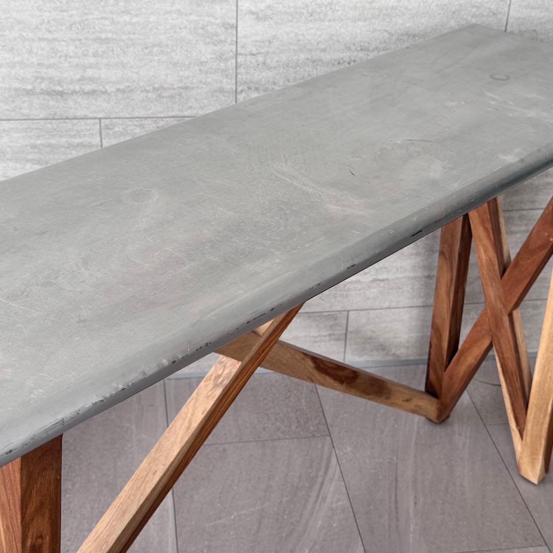 WTWマーベリックス◆コンソールテーブル机デスク◆アルミ木製天然ウッド