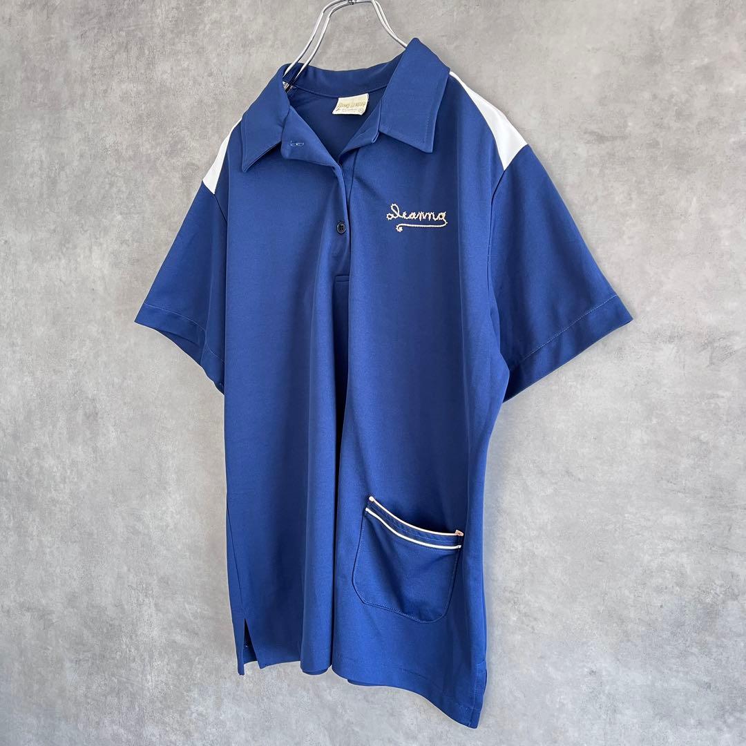 70s King Louie キングルイボーリングシャツ ネイビー ヴィンテージ