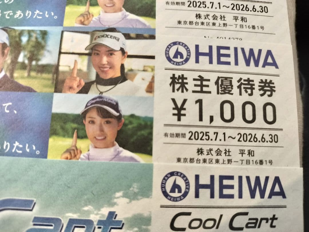 CoolCart付き　pgm株主優待券