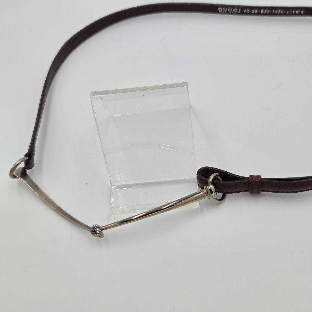 美品　激レア　GUCCI ホースビット　ナローベルト　レザー　エナメル　ブラック