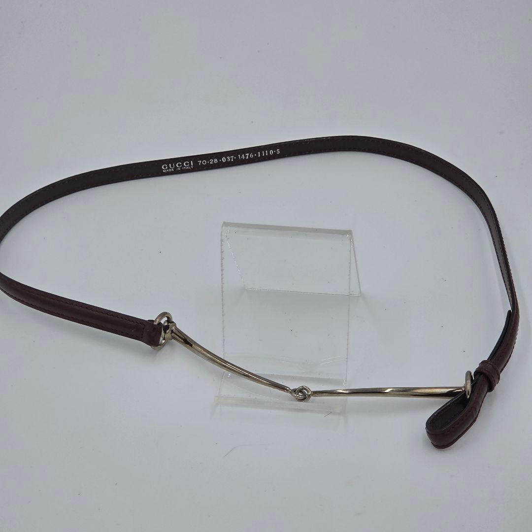 美品　激レア　GUCCI ホースビット　ナローベルト　レザー　エナメル　ブラック