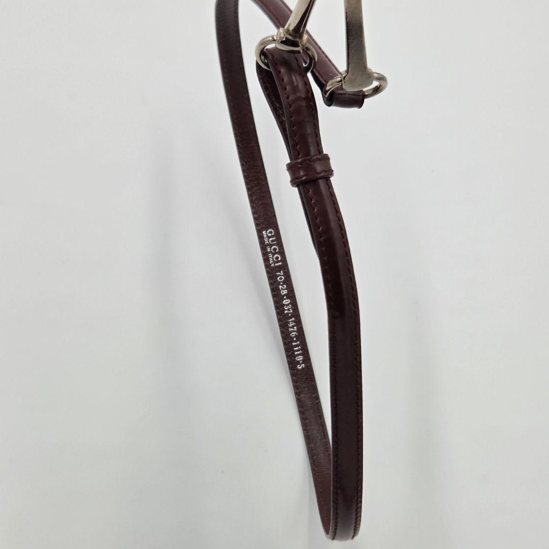 美品　激レア　GUCCI ホースビット　ナローベルト　レザー　エナメル　ブラック