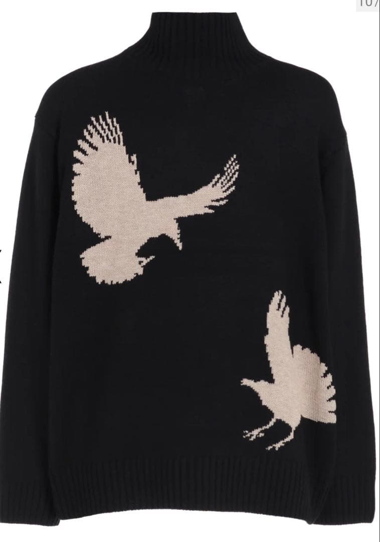 トップス 7G WOOL-BLEND INTARSIA CROW-PATTERN