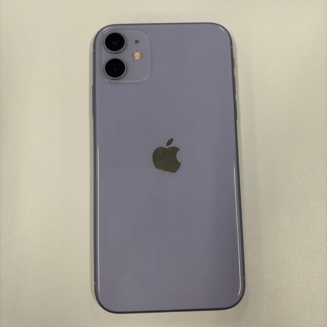 iPhone 11 パープル バッテリー交換済・画面傷無しケース2つ付