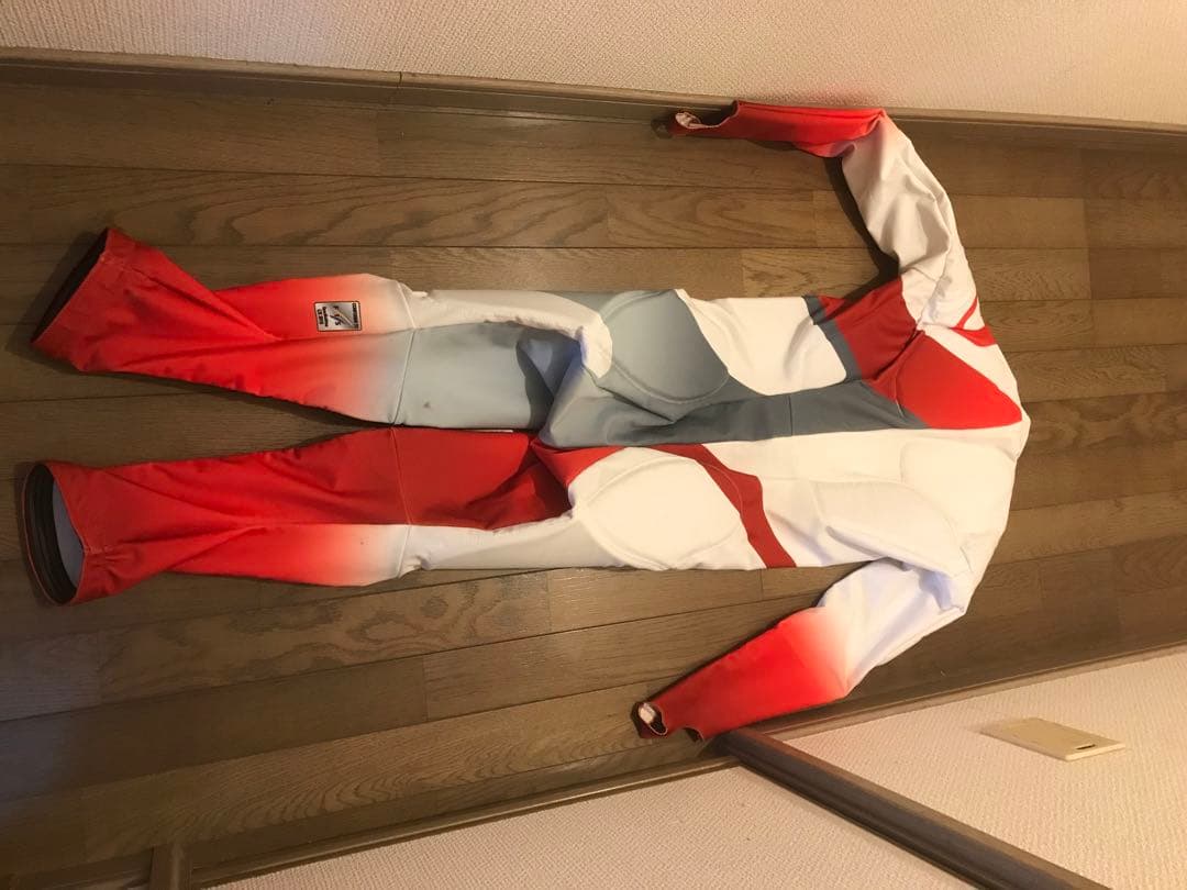 スキーレーシングスーツスーツ 競技用ワンピース ホワイト/レッド