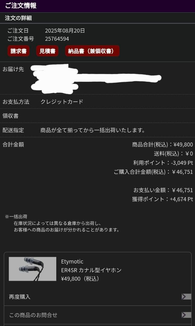 Etymotic ER4SR✨️美品✨️使用1時間 付属完備 2025年8月購入