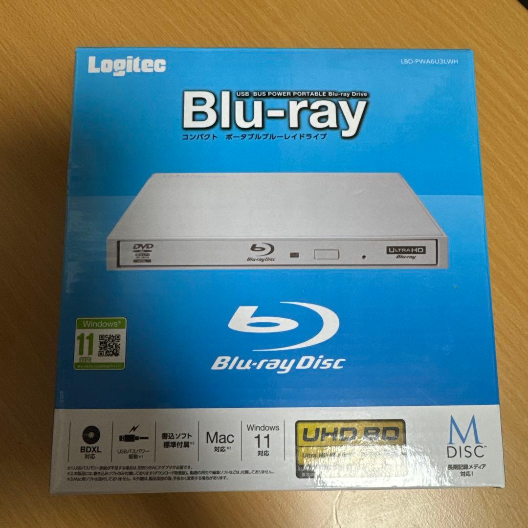Logitec ポータブルブルーレイディスクドライブ白 LBD-PMA3U3/W