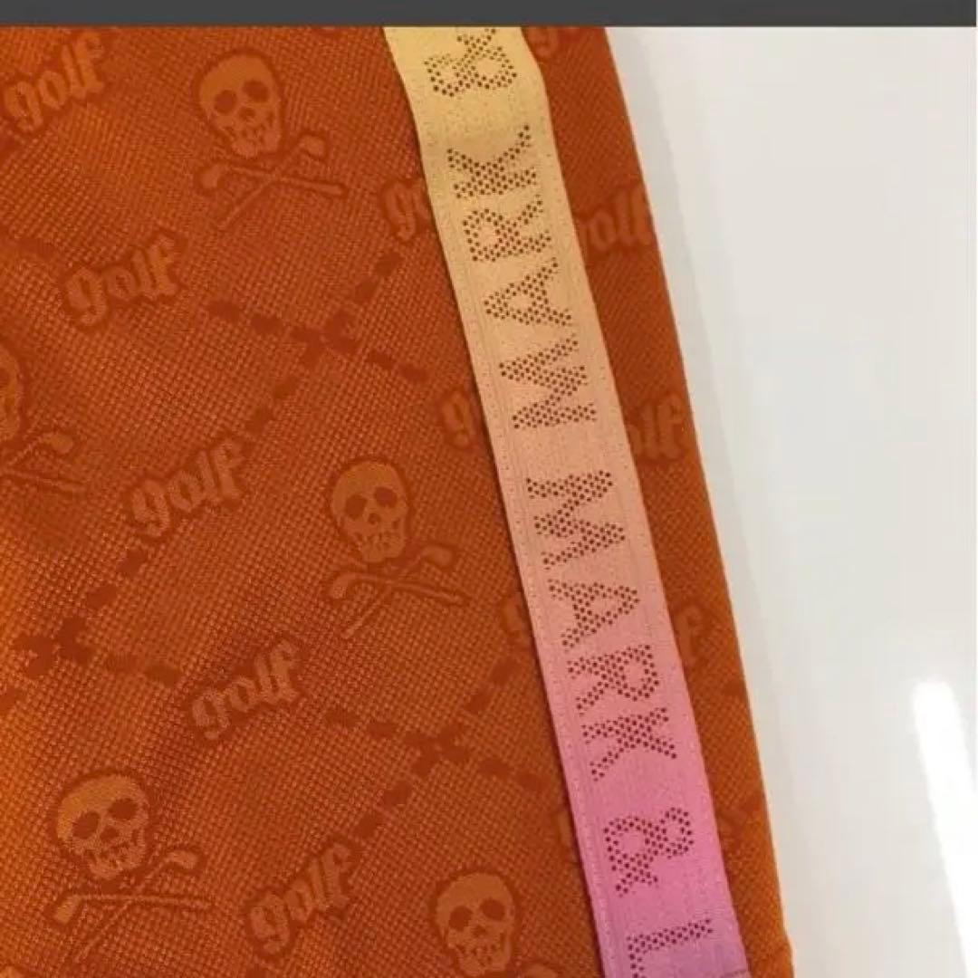 マークアンドロナ ハーフパンツ オレンジ スカル サイドロゴライン メンズ 48