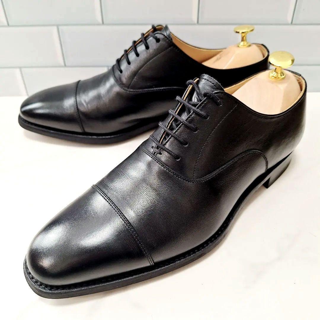 【良品】 スコッチグレイン 25 EEE ストレートチップ 革靴 黒 内羽根