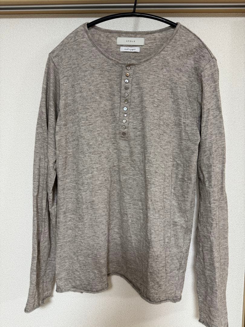 トップス ARGUE COTTON YAKWOOL HENRY-NECK LT