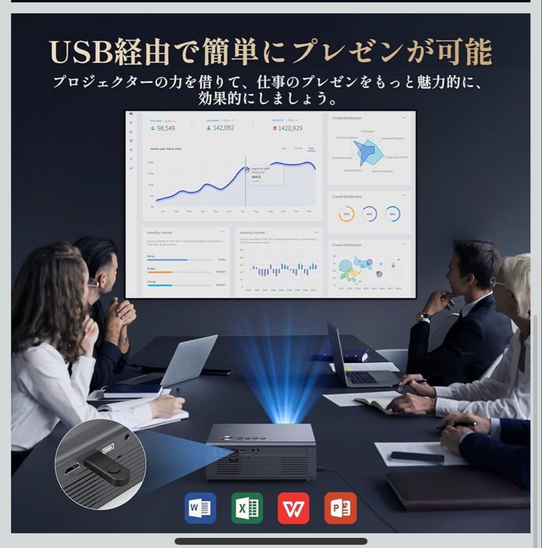 プロジェクター 4K 小型1200ANSI 高輝度 AIオートフォーカス