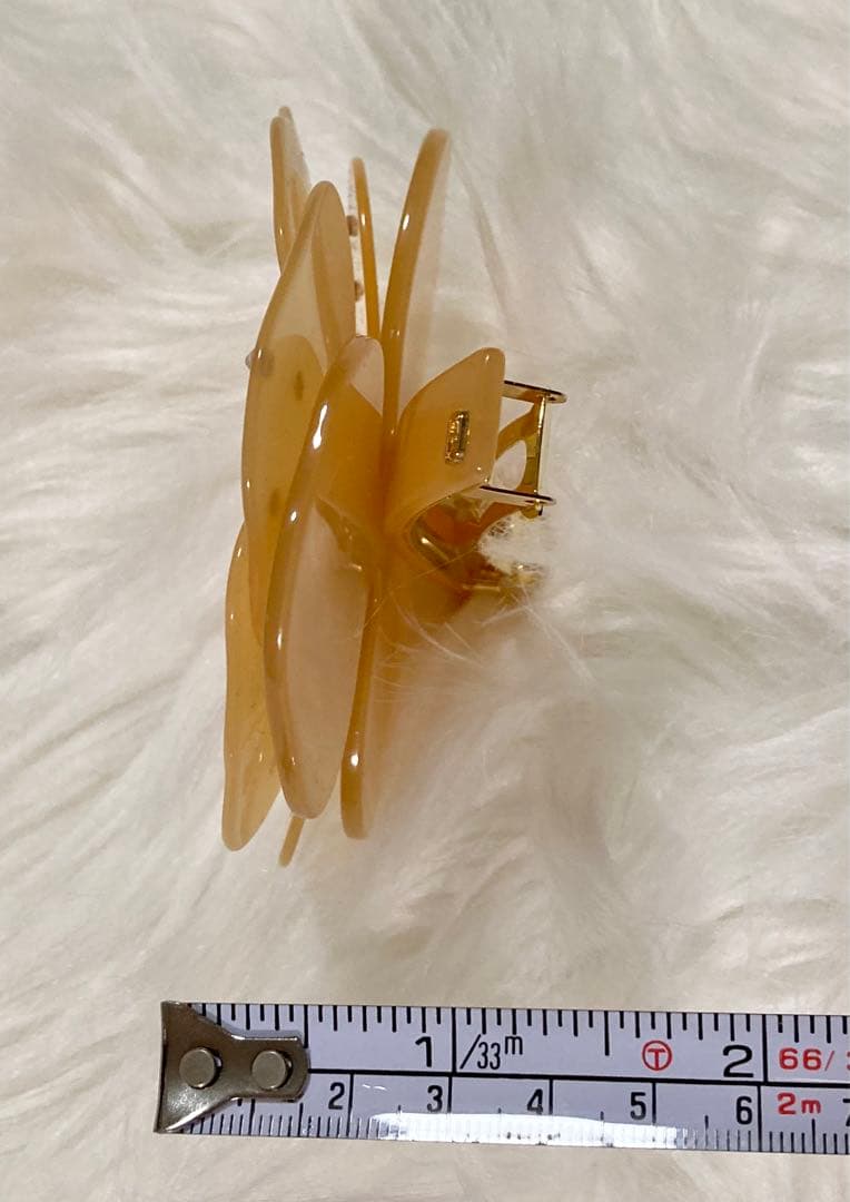 美品 貴重 アレクサンドルドゥパリ パレッタ 9cm花 ベージュ ゴールド