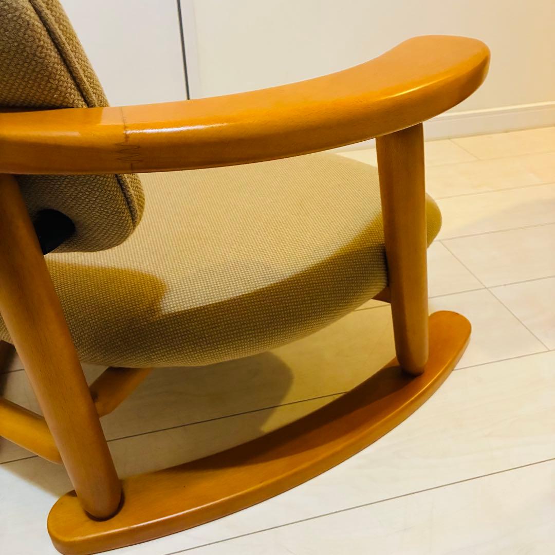 【状態良好】福竹産業 無限工房 かに座椅子 天然木 低座椅子 介護椅子