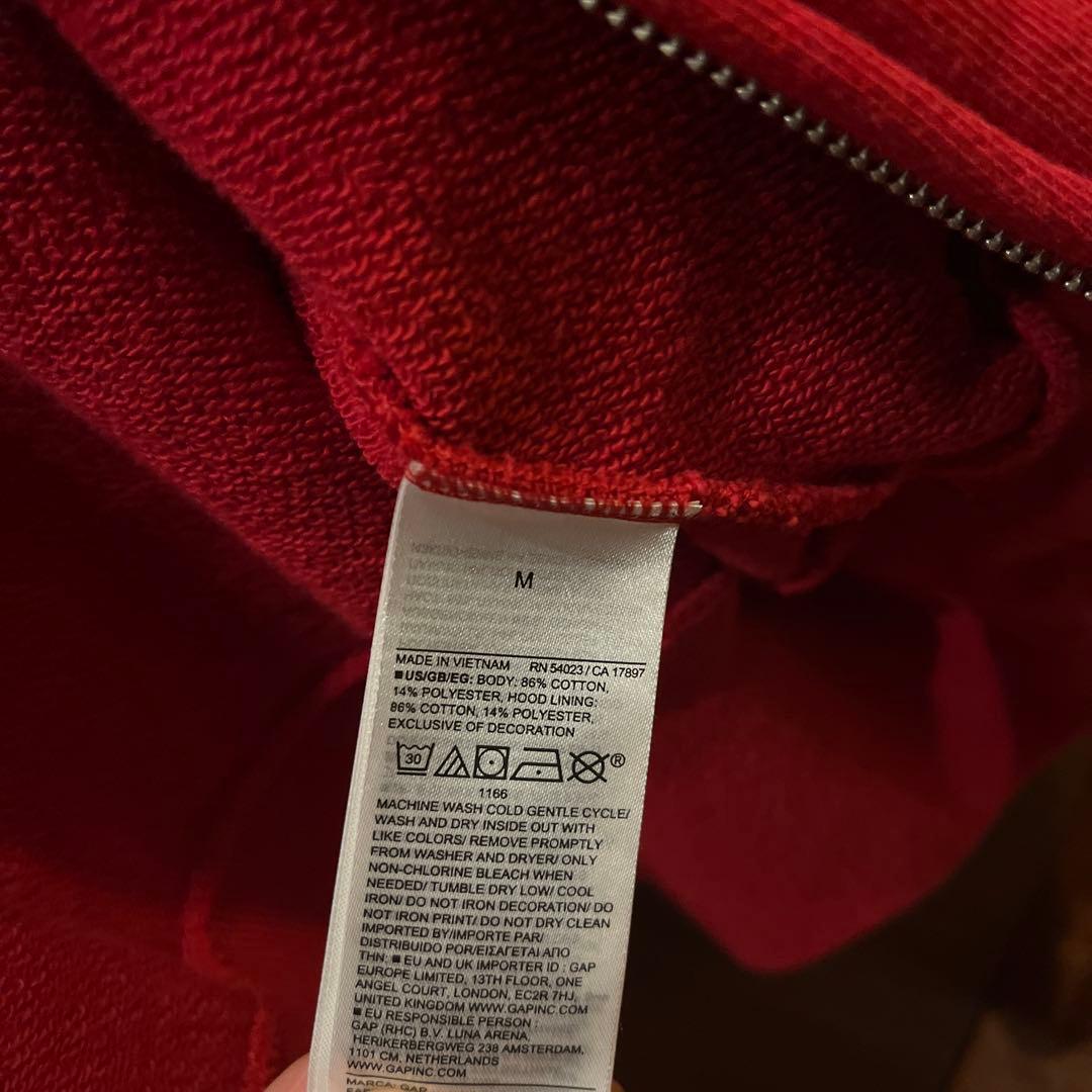 GAP 30th ジップアップ パーカー スウェット 赤
