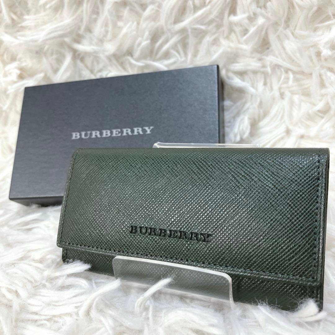 ✨新品 バーバリー ノバチェック キーケース ダークグリーン 4連 レザーノヴァ