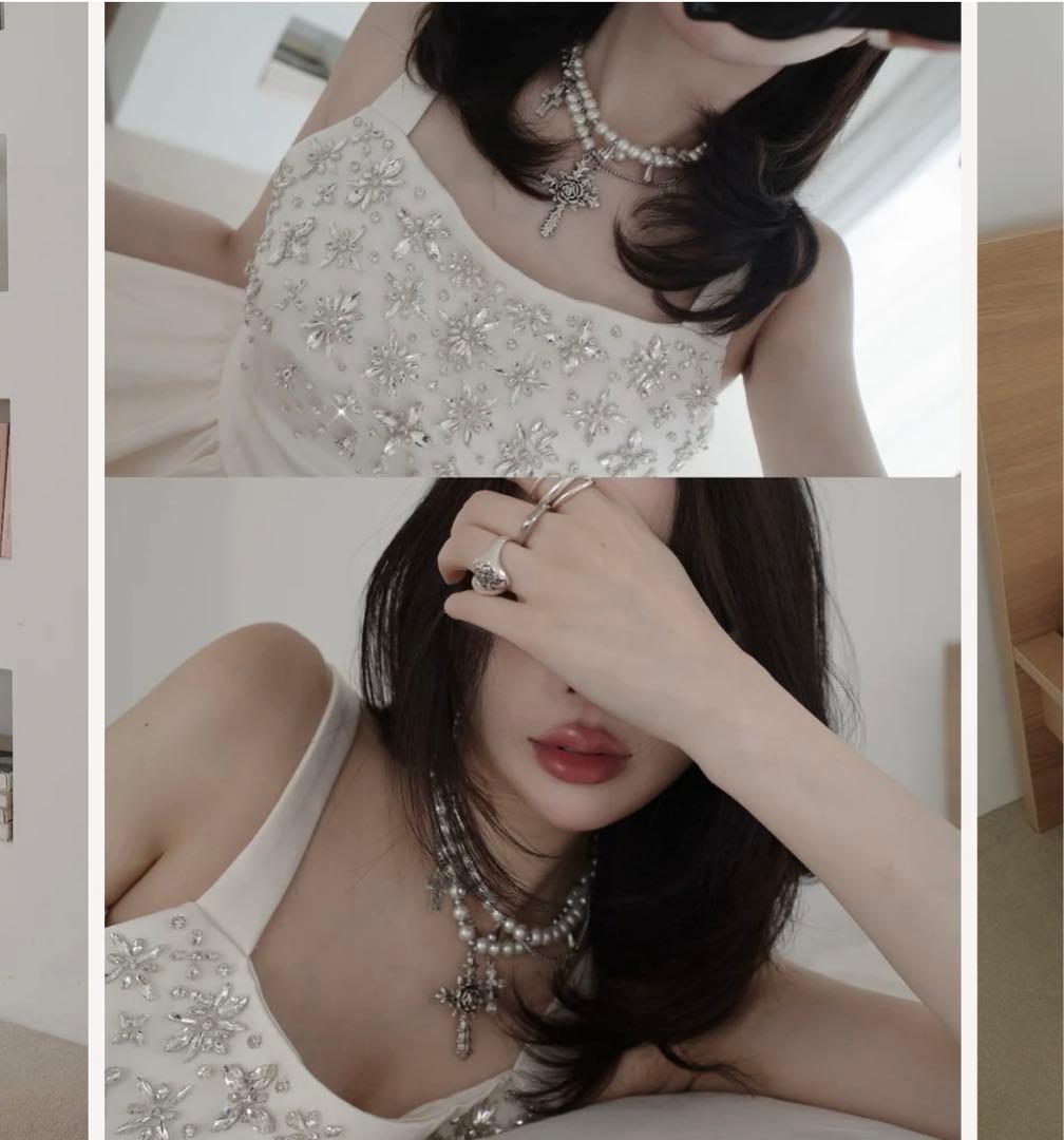 新品タグ付き ブラック ダーリッチ ジュエリーフレアチュニック 黒 フリー F