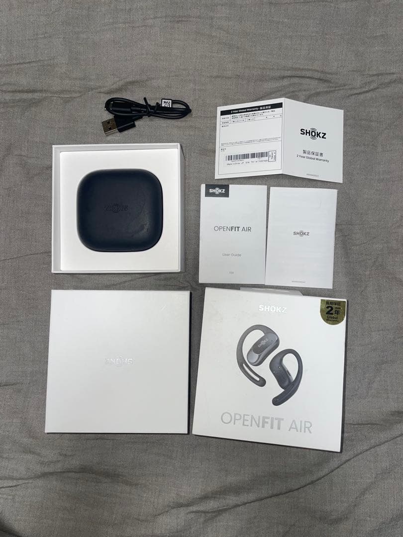 SHOKZ OpenFit Air ワイヤレスイヤホン ブラック