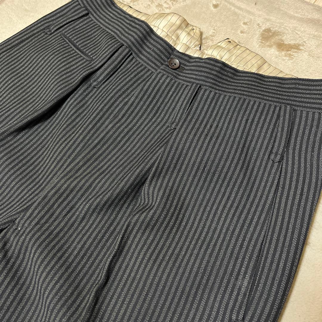 40s ユーロヴィンテージ ストライプスラックス ブラック