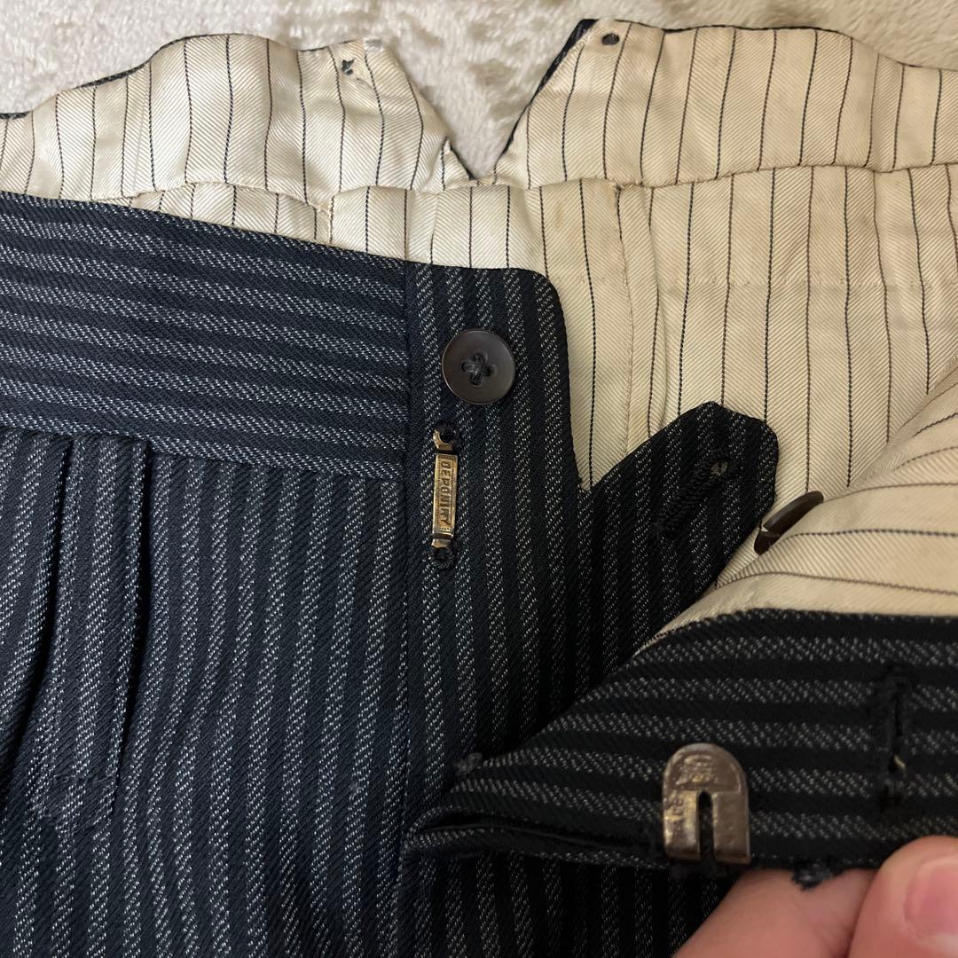 40s ユーロヴィンテージ ストライプスラックス ブラック