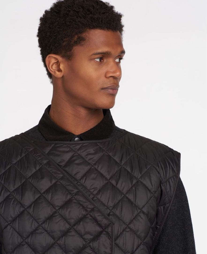 エンジニアードガーメンツ×バブアー 変形キルティングベスト L ブラック