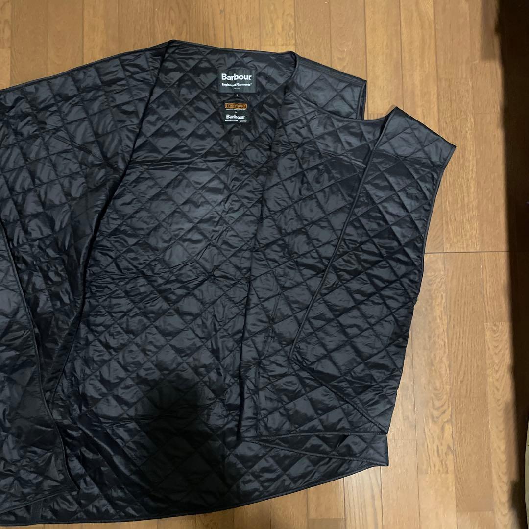 エンジニアードガーメンツ×バブアー 変形キルティングベスト L ブラック