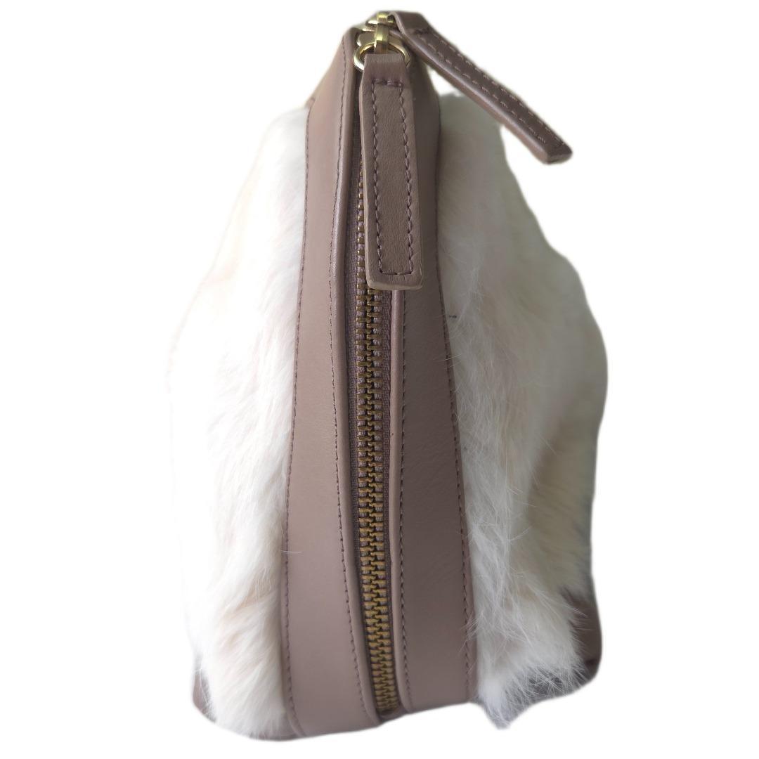 ペリーコ　アネッリ　ファー×レザー　ハンドバッグ　鞄　ベージュ　パーティー