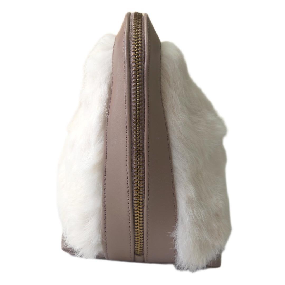 ペリーコ　アネッリ　ファー×レザー　ハンドバッグ　鞄　ベージュ　パーティー