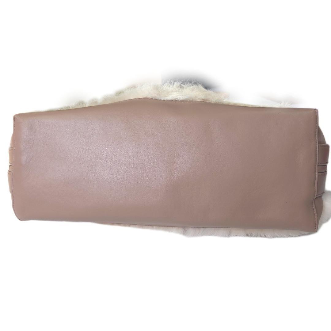 ペリーコ　アネッリ　ファー×レザー　ハンドバッグ　鞄　ベージュ　パーティー