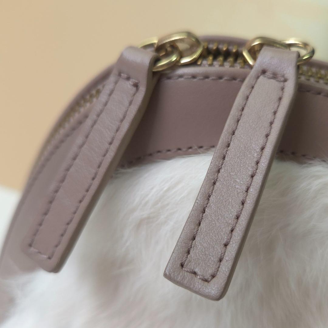 ペリーコ　アネッリ　ファー×レザー　ハンドバッグ　鞄　ベージュ　パーティー