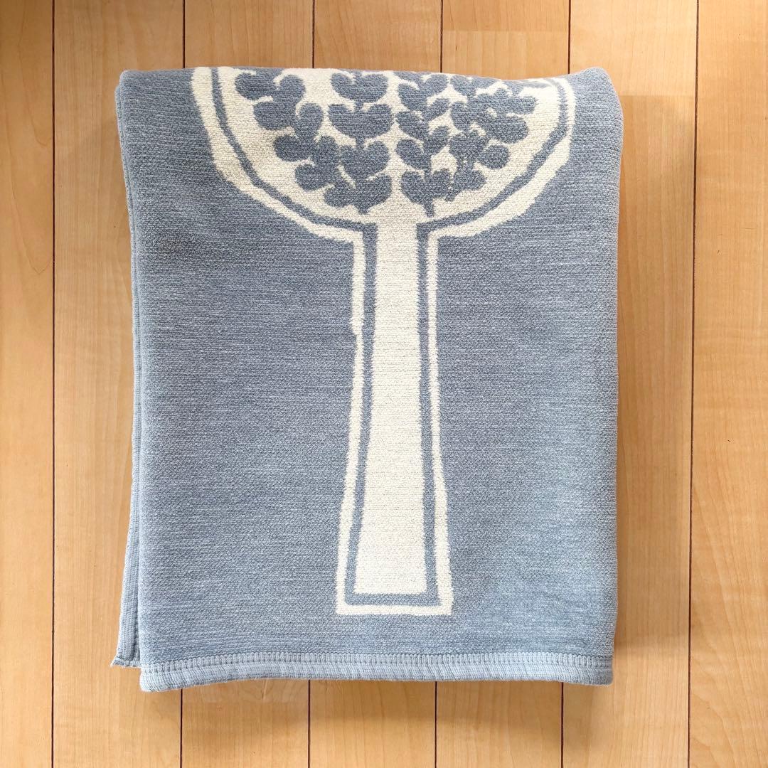 新品 未使用 クリッパン ミナペルホネン ブランケット コットン ブルー 皆川明