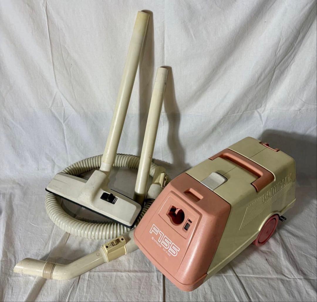 ⑤【当時物】日立 掃除機 CV-F155 昭和57年製 レトロ ピンク