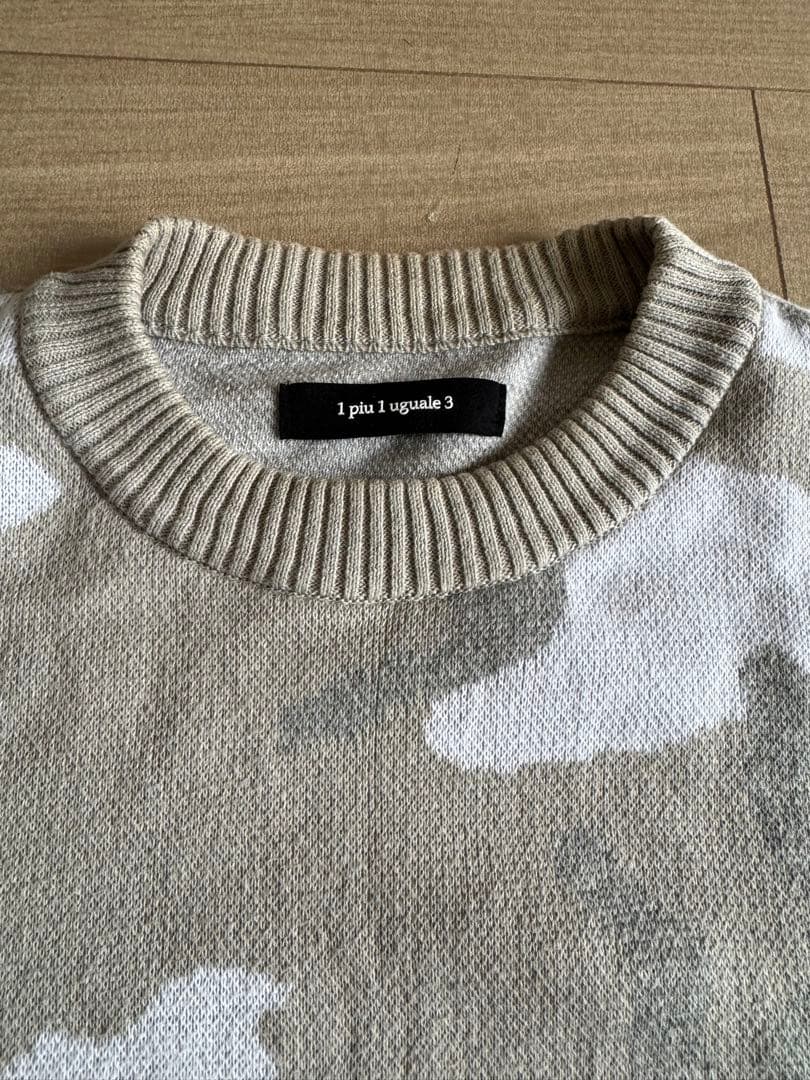 1piu1uguale3 ドロップショルダー　コットンクルーネックニット AKM