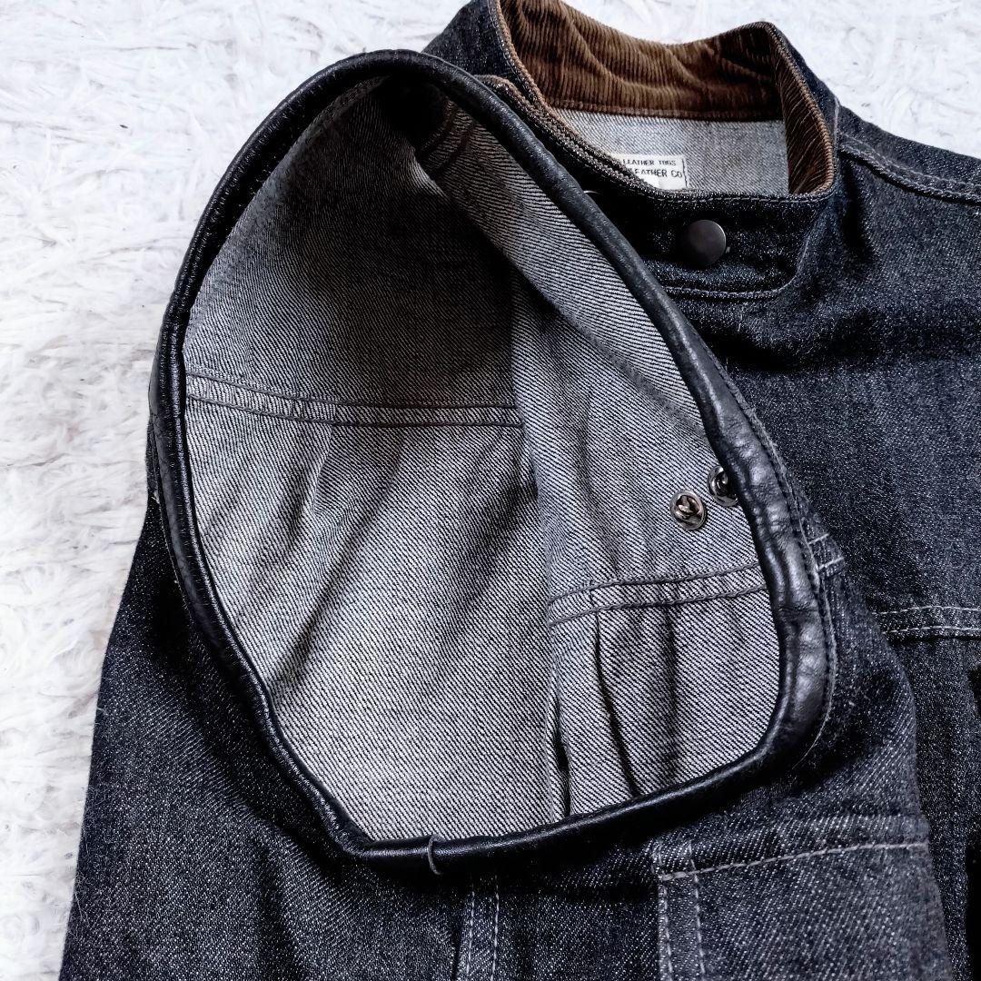 【レア高】WEST RIDE LEATHER CO　バイカーベスト　デニム　黒