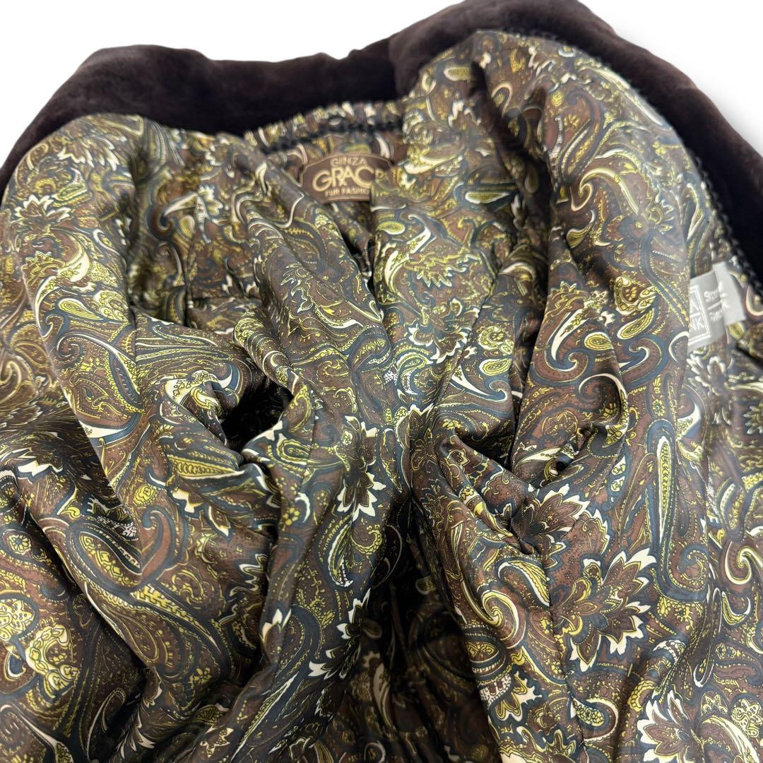 サガミンク 1999 毛皮 リアルファーコート シェアードミンク　ペイズリー柄