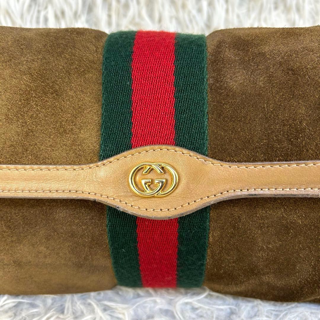 GUCCI クラッチバッグ シェリーライン インターロッキング 総柄 スエード