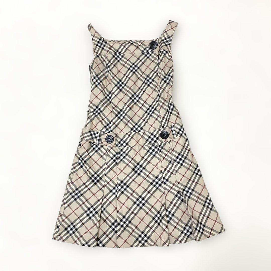 希少バーバリーブルーレーベル　ワンピース　ノバチェック ベージュ　36