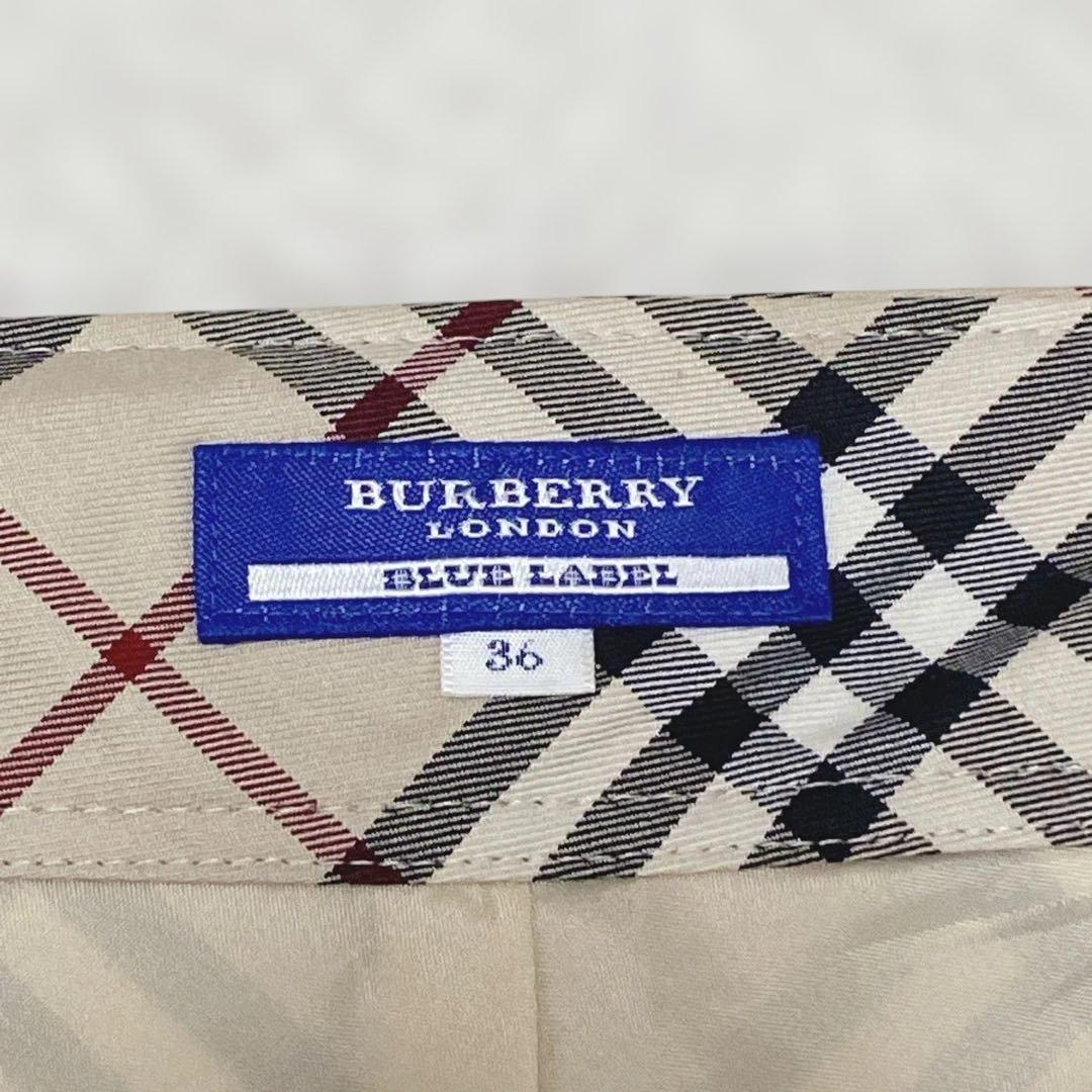 希少バーバリーブルーレーベル　ワンピース　ノバチェック ベージュ　36